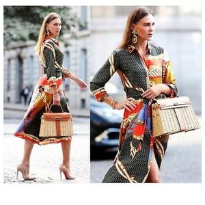 NEW—Zara AW18 Printed Tunic With Belt Shirt Dress